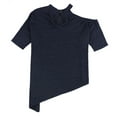 thumbnail image 2 of bar III Womens Asymmetrical Knit Blouse, Blue, XX-Small, 2 of 2