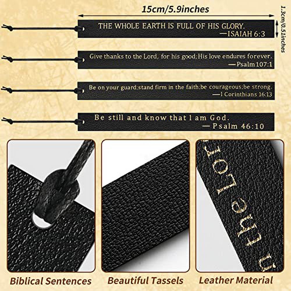 10 Pieces Christian Leather Bookmark Bible Bookmarks Fathers Day Church ...