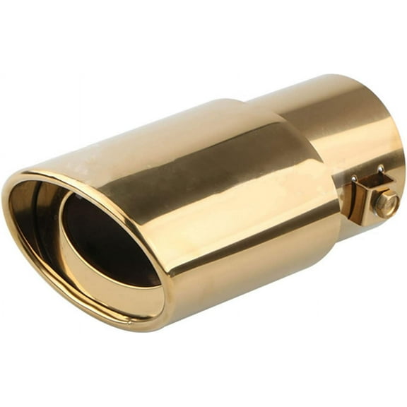 WCX Exhaust Tip 2.5inch Inlet Stainless Steel Exhaust Tips High Polished Finish Tailpipe Bolt-on Tailtip,Golden Straight Style-0614