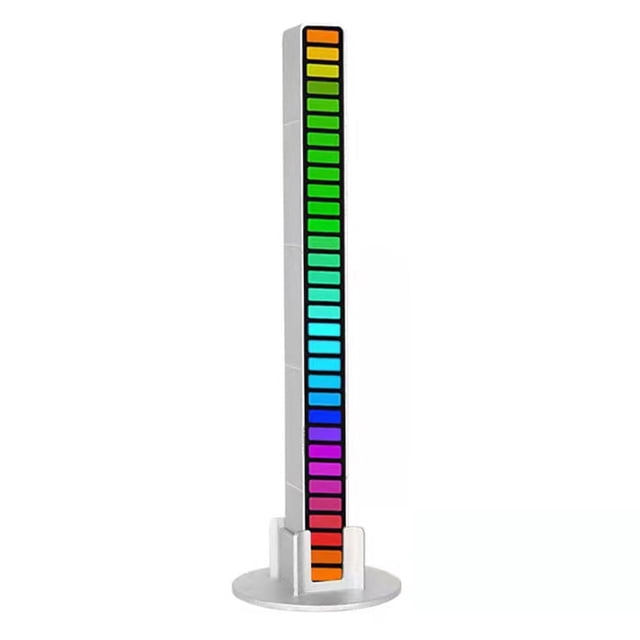Luces De Ritmo De Pastilla Pickup Rhythm Lights Rgb Voice Control Music Light Stick Car Decor (Blanco)