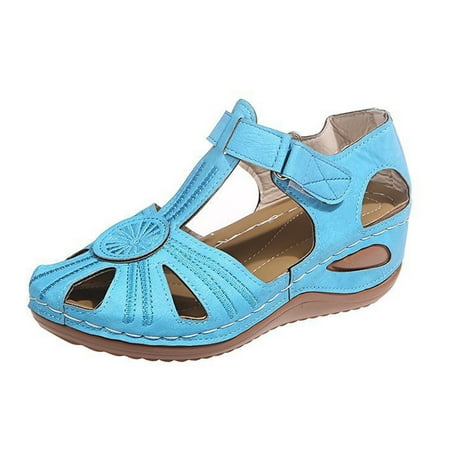 

Womens Sandals With Arch Support Summer Casual Hook-And-Loop Plus Size Platform Sandal Wedges Comfy Orthopedic Sandals