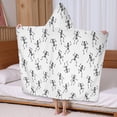 thumbnail image 5 of White Dancing Skeleton Pattern Hooded Bath Towel，60"x35" for Ages 3 To 12 Kids, Quick Dry Lightweight Soft Microfiber Hood Beach Towel Cover Up for Kids, 5 of 7