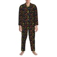 thumbnail image 3 of Wukai Berries Men's Long Sleeve Pajama Set,Long Sleeve Mens Sleepwear with Pockets & Front Fly-Medium, 3 of 7