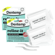 Dentemp Reline-It - Advanced Formula Reline-It Denture Reliner - Denture Kit to Refit and Tighten Dentures for Both Upper & Lower Denture - 4 count (Pack of 2)
