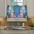 thumbnail image 2 of Yayeee Kitchen Curtains Tier Pair Light Filtering 27"x36" Rod Pocket Short Cafe Window Panel, Purple Window, 2 of 7
