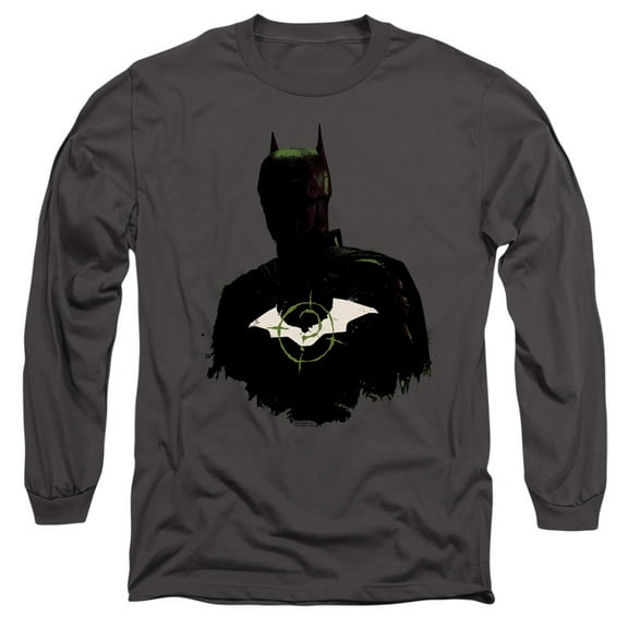 The Batman (2022) Silhouette With Riddler Logo Unisex Adult Long-Sleeve T Shirt