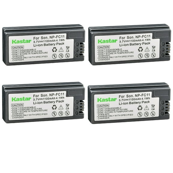 Kastar 4-Pack NP-FC11 Battery 3.7V 1100mAh Replacement for Sony Cybershot DSC-P10E, Cybershot DSC-P10L, Cybershot DSC-P10S, Cybershot DSC-P12, Cybershot DSC-P2, Cybershot DSC-P3 Camera