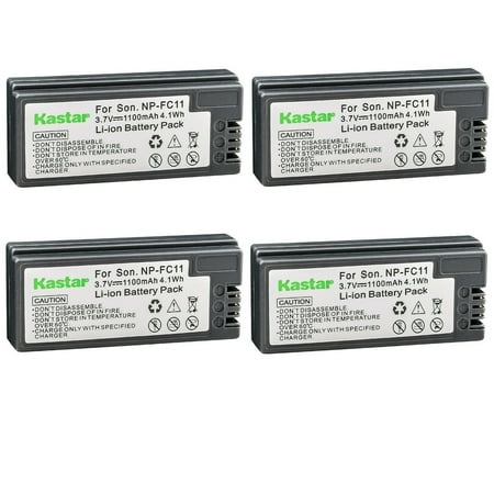 Kastar 4-Pack NP-FC11 Battery 3.7V 1100mAh Replacement for Sony Cybershot DSC-P10E Cybershot DSC-P10L Cybershot DSC-P10S Cybershot DSC-P12 Cybershot DSC-P2 Cybershot DSC-P3 Camera