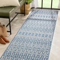 thumbnail image 3 of Well Woven Nors Blue & Beige Indoor/Outdoor Flat Weave Pile Nordic Lattice Pattern Runner Rug 3x10 (2'7" x 9'10"), 3 of 10