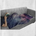 thumbnail image 6 of Galaxy Soft Flannel Fleece Throw Blanket, Lonely Tree Silhouette Space Nasa Furnished Elements Artwork, Cozy Plush for Indoor and Outdoor Use, 70" x 90", Pink Coral Blue, by Ambesonne, 6 of 6
