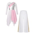 thumbnail image 1 of YUUMIN Robe de Danse Culte Ludique Culte pour Filles Église Chœur Patchwork Robe et Pantalon Large Ensemble Danse Rose 8, 1 of 5