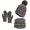 Gray, variant on Three-piece set of winter hats, neck scarf, gloves, outdoor cold-proof and warm pullover hat with velvet ear protection knitted woolen hat for women