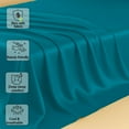 thumbnail image 3 of Amay Satin Silk Flat Sheet – California King, Teal– Smooth, Silky Bedding for Guest Room, Kids’ Room, Dorm, or Master Bedroom – Lightweight and Easy Care, 3 of 5
