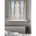 thumbnail image 5 of Blue Yellow Ombre Curtains 45 Inch Length, Sheer Curtains for Bedroom Living Room Window Modern Geometric Moire Abstract Art Rod Pocket Drapes Kitchen Curtains Small Half Window 42"x45" 2 Panels, 5 of 6