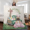 thumbnail image 2 of Easter Egg French Bulldog Bunny Ear Welcome Spring Truck Quilt Blanket Dog Lover Gifts Cozy Comforter Throw Blanket - 12002, 2 of 5