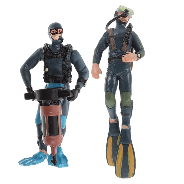 2 figuras de acción de buzo simulado, encantadoras figuras de explorador submarino.