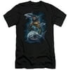 Aquaman Movie Swimming With Sharks Premium S/S Adult 30/1 T-Shirt Black