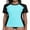 Black/Aqua, variant on Women's Rash Guard Short Sleeve Rashguard Sun Protection Shirt UPF 50+