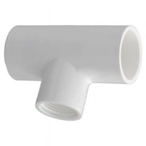 Charlotte Pipe Schedule 40 PVC Pressure Pipe Fitting, Reducing Tee, White, 3/4 x 3/4 x 1/2-In.