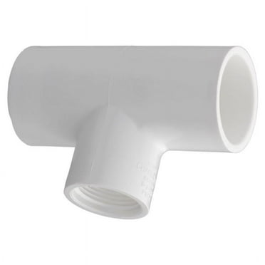 Charlotte Pipe Schedule 40 PVC Pressure Pipe Fitting, Reducing Tee, White, 3/4 x 3/4 x 1/2-In.