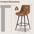 thumbnail image 3 of Gymax Bar Stools Set of 2 24 Inch Counter Height Bar Chairs w/ Backs & Footrests, 3 of 8