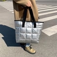 thumbnail image 6 of LinYooLi Puffer Tote Bag for Women Boho Quilted Handbag Padded Shoulder Bag Winter Soft Lightweight, 6 of 7