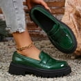 thumbnail image 5 of Xiaoxatg Women's Casual Shoes Thick Soled Leather On Footwear for 8.5 Green, 5 of 8