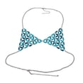 thumbnail image 1 of Cadena corporal para mujer, sujetador, top con cadena, brillante, sin mangas, accesorio de disfraz, lencería elegante para club, verano, playa, Halloween, rave Azul, 1 of 8