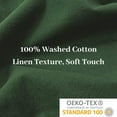 thumbnail image 4 of NEXHOME PRO Duvet Cover Set 100% Washed Cotton 3 Pieces Linen Breathable Soft Durable Duvet Cover Bedding Set with Zipper Closure, Queen Size Forest Green (Comforter Not Included), 4 of 5