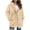 Khaki, variant on HOWPAY Winter Coats for Women Fuzzy Casual Lapel Jacket Zip up Chunky Outerwear with Pockets Comfy Overcoat Long Sleeve Solid Color Oversized Warm Soft Clothing Beige L
