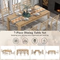 thumbnail image 5 of Harper & Bright Designs 7 Piece Extendable Dining Table Set for 6 Wooden Mutifunctional Dining Table with 12” Leaf and 2 Drawers, 6 Dining Chairs with Soft Cushion, Natural Wood Wash, 5 of 20