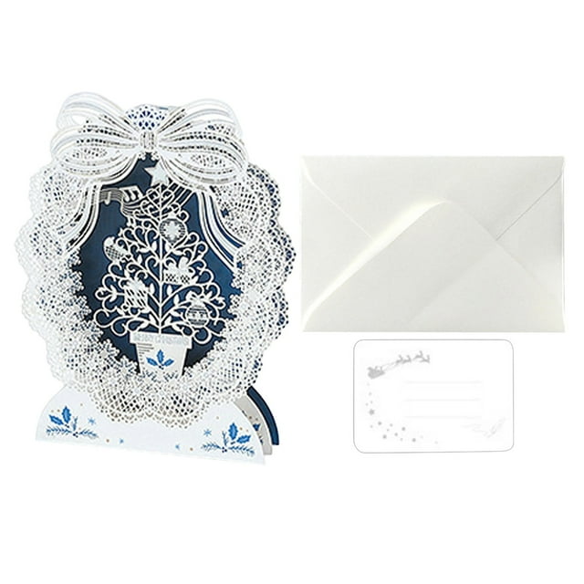 SIfdSeng Carte de Vœux 3D avec Message Décoratif Festif et Note de Gratitude pour les Fêtes