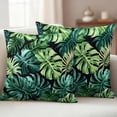 thumbnail image 4 of 2 Pack Outdoor Waterproof Throw Pillow Covers,Summer Tropical Leaves Monstera Decorative Square Patio Pillowcases for Chair Couch Sofa 16x16in, 4 of 9