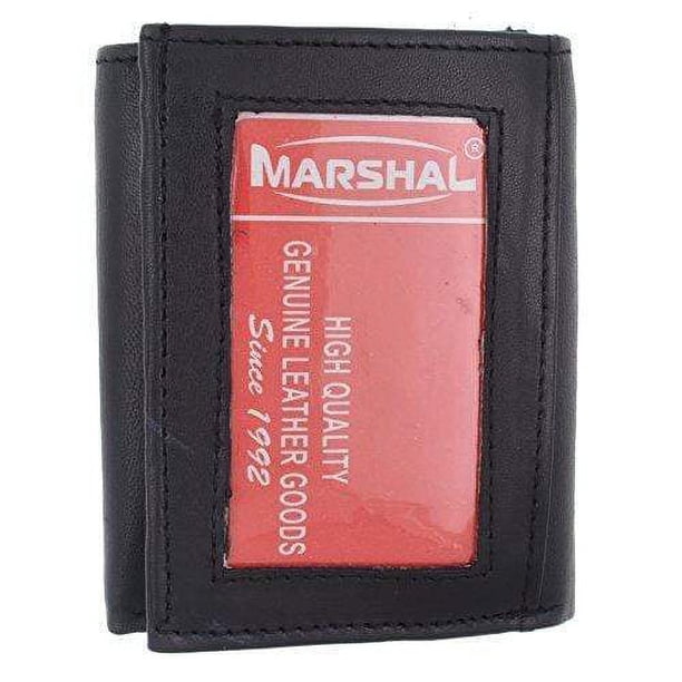 Lambskin Leather Men's Trifold Outside ID Credit Card Holder W