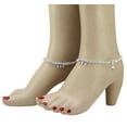 thumbnail image 4 of Banithani Traditional CZ Stone Ankle Bracelet Indian Wedding Foot Payal Jewellery, 4 of 4