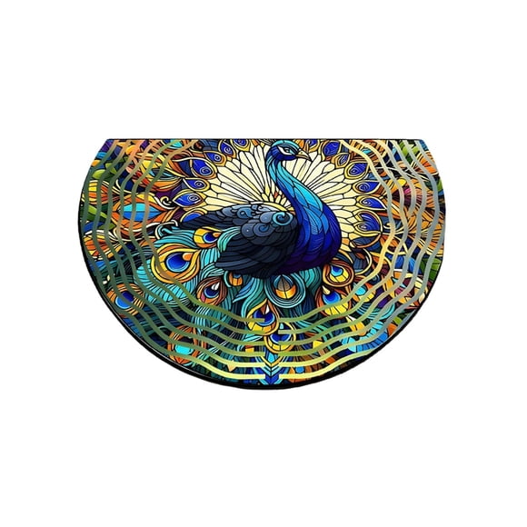 Qiweii Half Round Entryway Doormat,Non Slip Stain Resistant Floor Mat,Bedroom Living Room Decorative Floor Mat