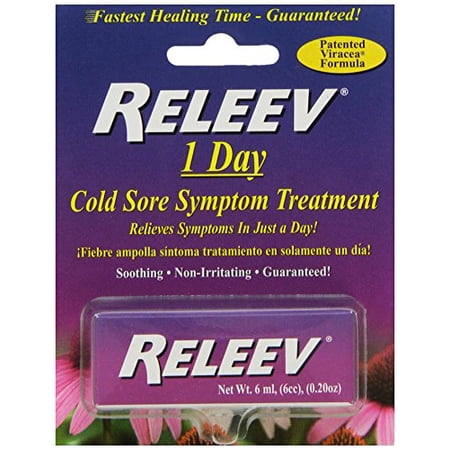 2 Pack RELEEV 1 Day Cold Sore Symptom Treatment 0.20 Oz Each