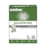 BOISE X-9 Multi-Use Copy Paper, 8.5" x 11" Letter, 92 Bright White, 20 lb., 1 Ream (500 Sheets)