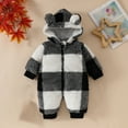 thumbnail image 2 of fatyb Winter Baby Fleece Jumpsuit with Hood Newborn Fuzzy Snowsuit Infant Boys Girls Warm Hooded Romper, 2 of 7