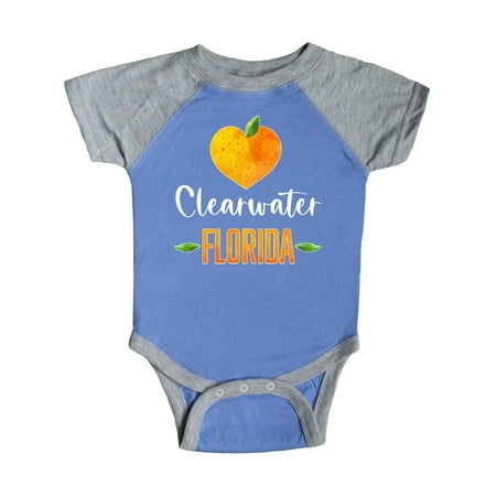 

Inktastic Clearwater Florida Orange in Heart Gift Baby Boy or Baby Girl Bodysuit