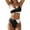 Black, variant on uvwlwu Women's Two-Tone Ribbed Wrap Bikini Set Crisscross Cutout Top and High Waist Bottom Bathing Suit,S