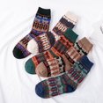thumbnail image 1 of 5 pares de calcetines de lana, calcetines térmicos para mujer, calcetines cálidos de invierno para mujer, calcetines de punto gruesos, calcetines de invierno para mujer, coloridos, 1 of 5