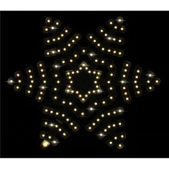 Queens of Christmas LED-SFTR13-LWW 13 in. LED Snow Christmas Trees Snowflake