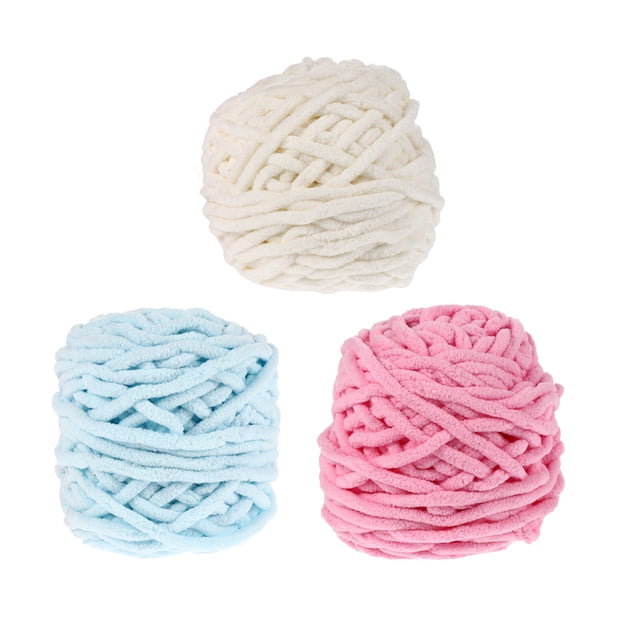 3 PCS Algodón Hilos de lana tejida a mano DIY Hilos de lana Suministros de tejer