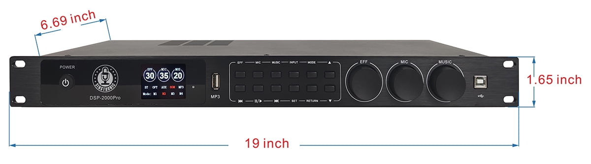 Singtronic DSP-2000Pro Professional Digital Key Control Echo Karaoke Processor, Mini Karaoke Machine