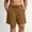 Brown, variant on Flowy Shorts Cotton Bermuda Shorts Plus Size Women's Solid Drawstring Casual High Waist Elastic Waist Summer Shorts with Side Pockets Black 4X