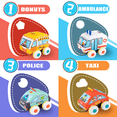 thumbnail image 4 of UNIH Soft Pull-Back Vehicle Car Baby Toys for 1 2 3 Year Old Boys Girls, 4 of 6