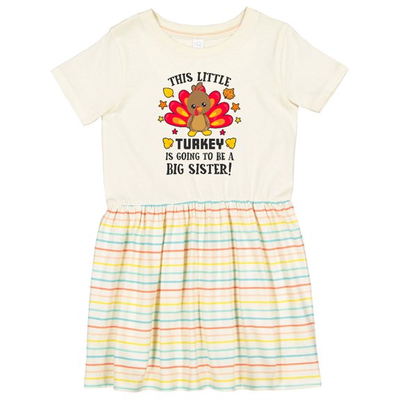 Inktastic This Little Turkey is Going to Be a Big Sister Girls Toddler Dress