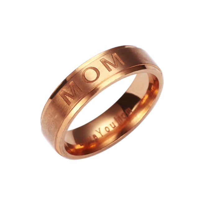 Bague pour Femmes Créative Gravée de Lettres en Acier Titane Bague Simple
