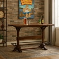 thumbnail image 6 of Flint Pub Bar Table- Black Metal Foot Rail- 78 Inch- Dark Brown Wood, 6 of 13